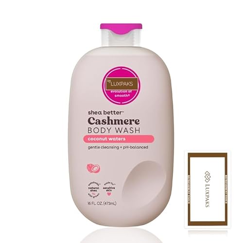 Hautpflege-Set: enthält E.O.S. Cashmere-Duschgel, Kokosnusswasser, Shea Better Hydration, 473 ml mit LUXPAKS Reinigungstuch