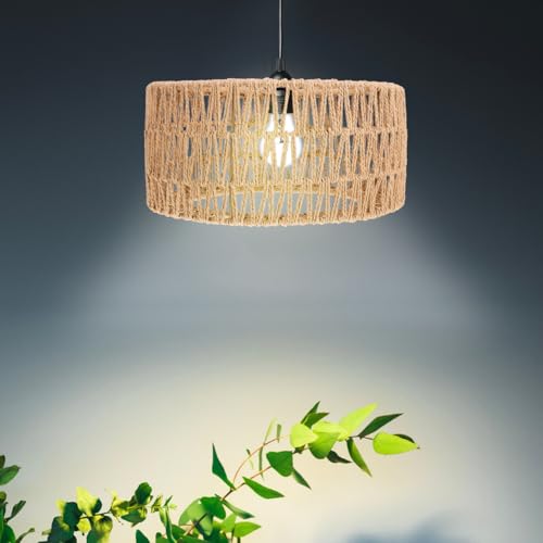 BESTOYARD Straw Rope Lampshade Woven Ceiling Light Cover 11.81X5.90In Rustic Pendant Lamp Shade Replacement for Indoor Home Bar Tea Room Decor by BESTOYARD - Image 9