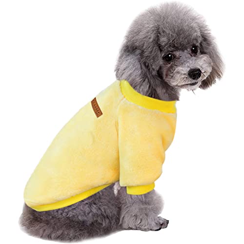 Image of Dog Sweaters for Small Dogs, Soft Fleece Puppy Clothes, Warm Winter Coat