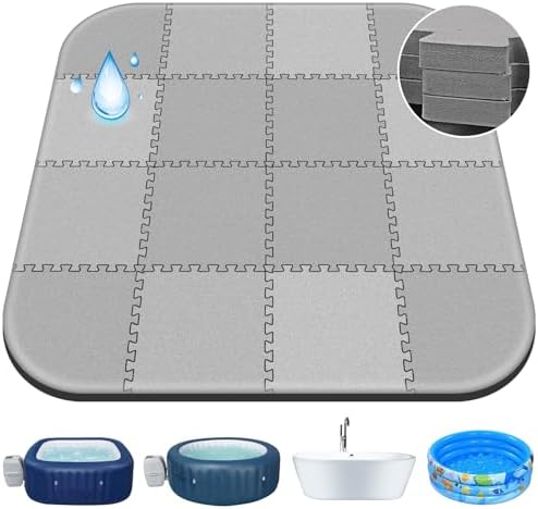 85 * 85 Inch Hot Tub Mat,Inflatable Hot Tub Accessories,Extra Thick Large Hot Tub Eva Foam Pad Padding Foundation for Outdoor Indoor,Portable Spa Pool Accessories Ground Base Flooring Mat Protector