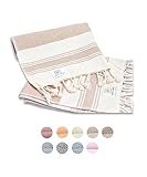 URBAN CHOICE Turkish Kitchen Towels, Prewashed Set of 3,18'x28',100% Cotton,Multipurpose Kitchen & Bathroom Hand Towels|Tea Towels|Dish Towel with Hanging Loop (Latte, Diamond - Pack of 3)