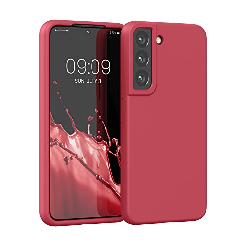 kwmobile Case Compatible with Samsung Galaxy S22 Phone Case - Soft TPU Silicone - Wireless Charging Cover for Samsung S22 - Classic Red