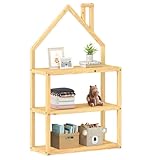 IDIMEX Kinderzimmer Regal LENISE in Hausform Natur - Kinderregal, Bücherregal, Massive Kiefer, 3 Ablagen mit viel Stauraum