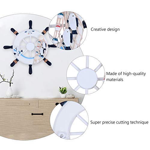 FAVOMOTO Decoração de Suspensão de Madeira Náutica Praia de Navio de Madeira Enfeite de Parede de Ro
