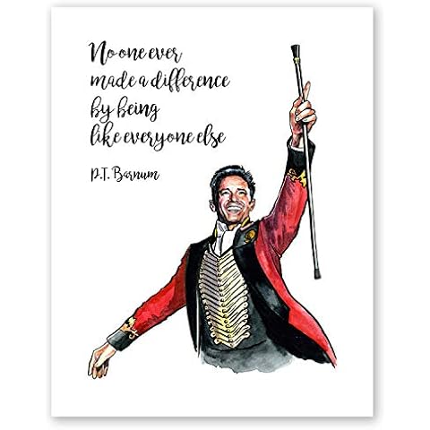 AtoZStudio The Greatest Showman Poster // Home Wall Art Decor Quote Print // Hugh Jackman Portrait // Bedroom Artwork (8x10) Cover