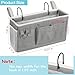 Loghot Bedside Caddy/Bedside Storage Bag Hanging Organizer for Bunk and Hospital Beds,Dorm Rooms Bed Rails,Can be Placed Glasses,Books,Mobile Phones,Keys (Grey)