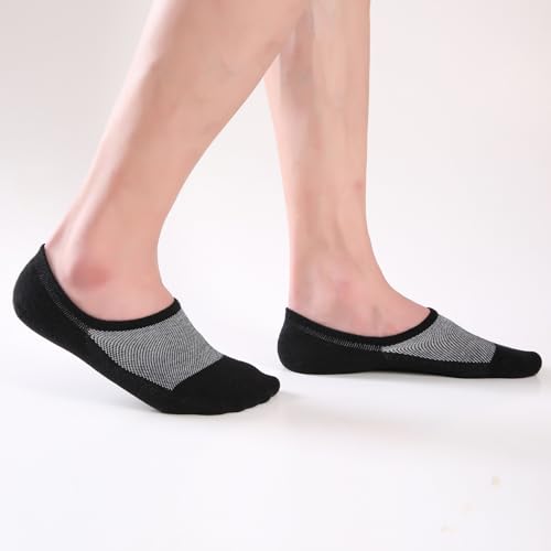 Image of WANDER No Show Socks Mens 7 Pair Thin Non Slip Invisible Cotton Durable Sox