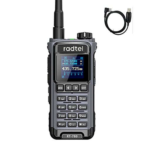 Radtel Rt-780 144-148/420-450Mhz Walkie-Talkies Air Band Radio 16-620Mhz Scanning Receiver Long Range Portable Two-Way Ham Radio Transceiver Usb-C (Grey) #TOP11