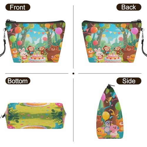 Bolsa de cosméticos para mujeres con estampado original de animales del bosque 3