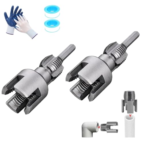 Integrated Internal & External Pipe Threading Tool, Pipe Thread Cutting Tool, PVC Rethreading ???????????????? for Water Pipes, with Various Die Sizes,1/2