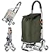 KEYOZA Carro De La Compra Carro De La Compra Plegable Sólido con Bolsa Impermeable 50L Carro De Equipaje Multifuncional De Gran Capacidad con Ruedas Mochila Desmontable (J)