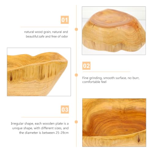 Bandeja de madera irregular para servir comida y decorar con estilo natural 4