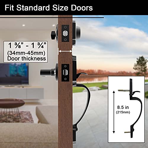 Azdele Front Door Handleset, Entry Handle With Single Cylinder Deadbolt, Front Door Lockset Traditional Design Matte Black, Exterior Lever For Right & Left Handed Doors #TOP1