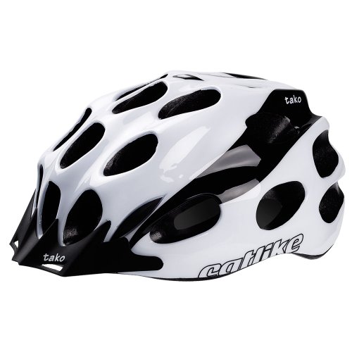 Catlike Tako Casco Ciclismo, Unisex Adulto, Blanco/Negro Brillo, MD (54-57 cm)