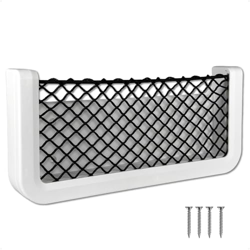 Filet de rangement bateau élastique noir avec cadre rigide blanc 24,5x11,4 cm FO4902
