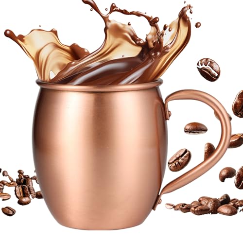 Tazas de mula de Moscú: cobre puro, tazas de cobre martillado, vasos martillados hechos a mano de 530 ml, taza de mula de Moscú para Navidad, cocina, bar, agua potable, té, cerveza, cóctel, vasos par