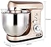 MURENKING Professional Stand Mixer, 6-Qt with Timer, MK37 500W 6-Speed Tilt-Head Food Electric Mixer Kitchen Machine,Plastic (Champagne)