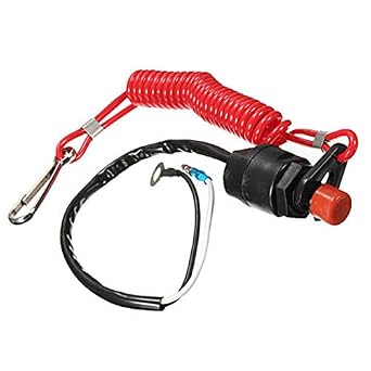 Boat Motor Emergency Kill Stop Switch / Outboard Motor Stop Kill Switch Cutoff Switch with Safety Strap