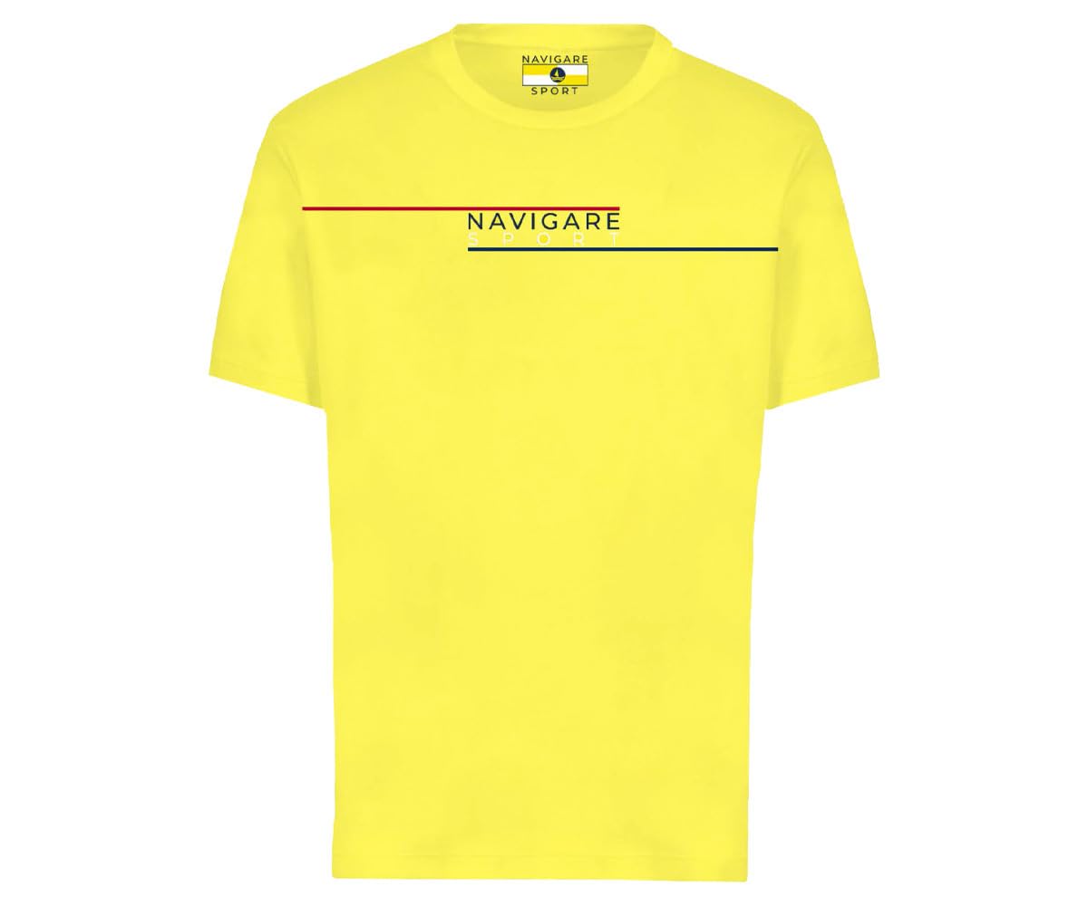 Navigare Azzeta 100% Cotton T-Shirt, Outdoor Sweater, Casual, Basic Limited Edition, Yellow, M
