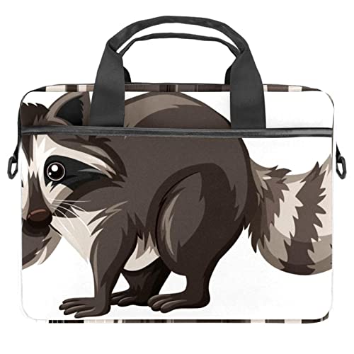 Sacoche ordinateur 13 à 14 pouces avec bandoulière et motif raton laveur