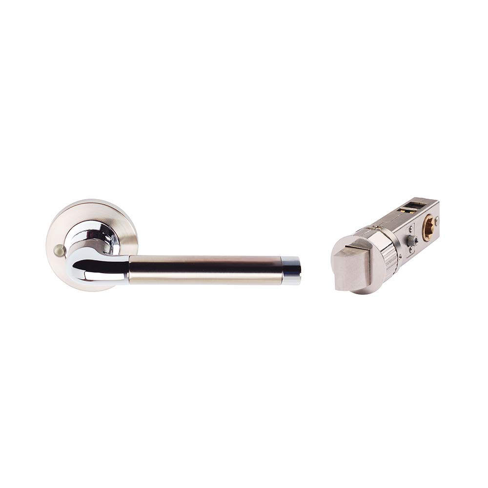 Dale Chrome,Satin Nickel Satin Nickel/Polished Chrome Argo Privacy Set 57Mm Latch - Door Hardware