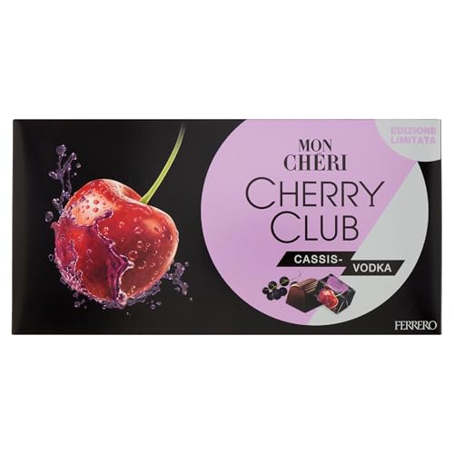 Mon Cheri Cherry Club Cassis Winteredition 2025 15 Pralinen Kirsche in Wodka mit Cassis 157g