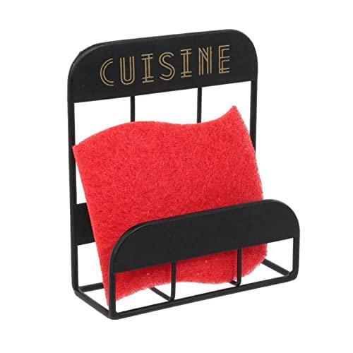 Panier Mural avec 5 Crochets (Porte-éponges) Métal, Noir, Taille Unique