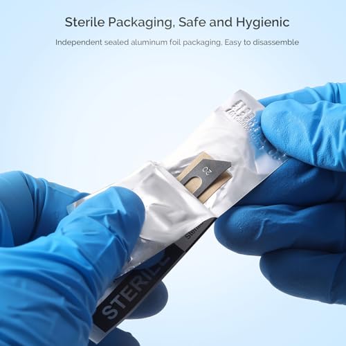 Image of JMU 100pcs Scalpel Blades Sterile #20, Disposable Stainless Steel Surgical Blades, Individually Foil Wrapped