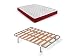 HOGAR24 ES | Cama Completa | Somier Basic + Colchón Viscoelástico Spring Plus | Incluye Juego de Patas con Abrazadera de 25 cm | Medidas: 135x190 cm