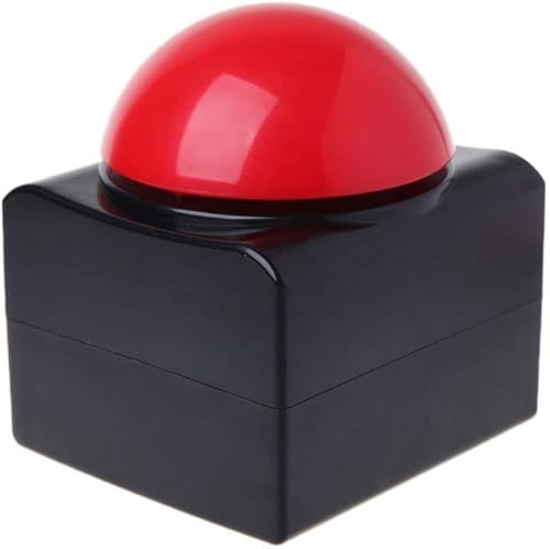 Miniatura 2 de Zumbador de juego de 2 piezas con luz y sonido de alarma, caja de botones de respuesta para espectáculos de juegos, juguete de utilería de concurso