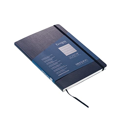 Carnet de notes Fabriano Ecoqua Plus cousu signé A5 bleu foncé - 4