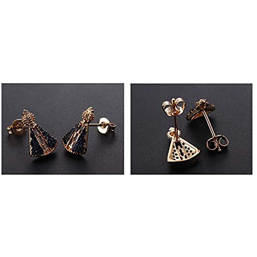 Nossa Senhora Aparecida Nuestra Señora Aparecida Patrona de Brasil Aretes Pendiente Zarcillo de Oro Laminado Acentuada con Filigrana y Zirconia Cristal Azul Incluye Postal de Rezo en Portugués2