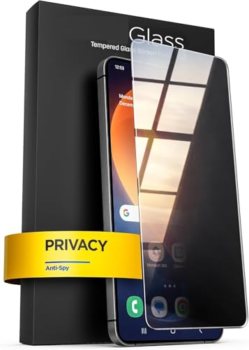 RODMED 100% Fingerprint Unlock Support Privacy Tempered Glass for Samsung Galaxy S25 5G Anti-Spy, Anti-Glare Screen Protector, Full Coverage, 9H Hardness With Installation Kit
