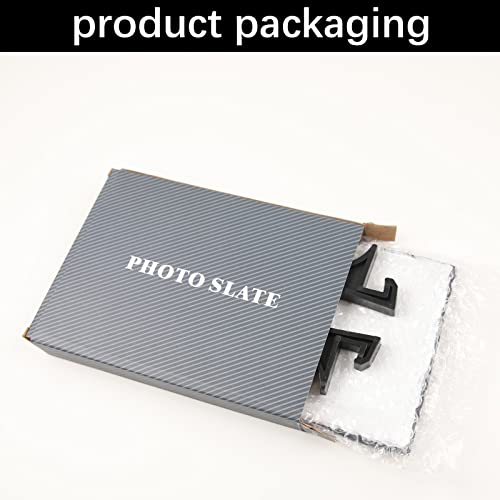 Orj 5 Pack Sublimation Slate Blanks 7.5X7.5 Inch Heart Custom Stone Slate Picture Frame Heat Transfer Rock Photo Plaque With Display Stand Decoration For Desktop Souvenir #TOP4