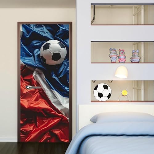 Pegatinas para Puerta Fútbol Americano Pegatinas Puertas Tema Deportivo Autoadhesivas Pared Murales Calcomanías de Vinilo Extraíbles para Decoración del Hogar 90x210 cm A/N2887