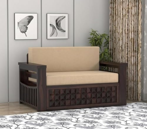 Image of Wooden Sofa Cum Bed (Akrie Walnut)