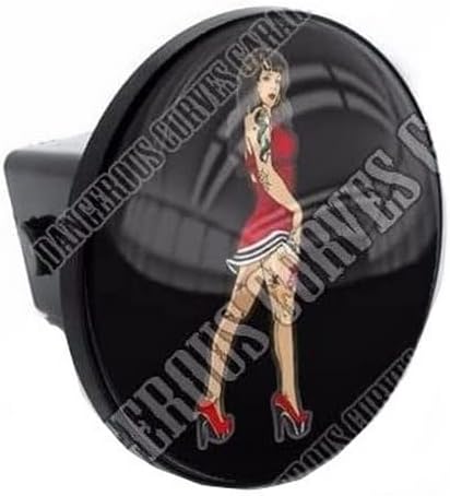 Class 3 Tow Hitch Receiver Cover Insert Plug for Truck SUV PIN UP Tattoo Girl R Model-PYT-8888-3706
