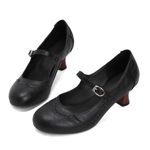 Ankle Strap Kitten Heel Mary Jane Round Toe Women Shoes2