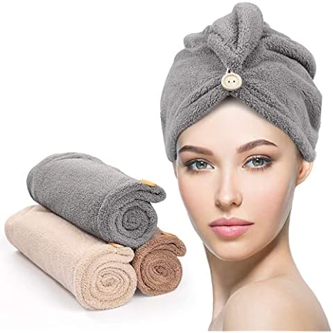 YFONG Microfiber Hair Towel Pack Cover