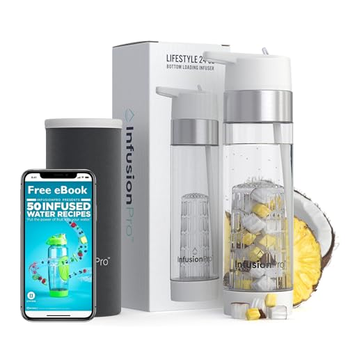 Infusion Pro Fruit Infuser Water Bottle with Straw Lid 24 oz : Fl...