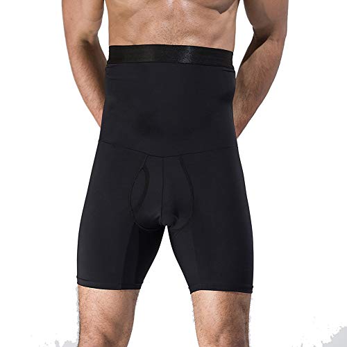 iYunyi Men's High Waist Slimming Body Shaper Tummy Control Shapewear Waist Abdomen Trimming Boxer Brief Black