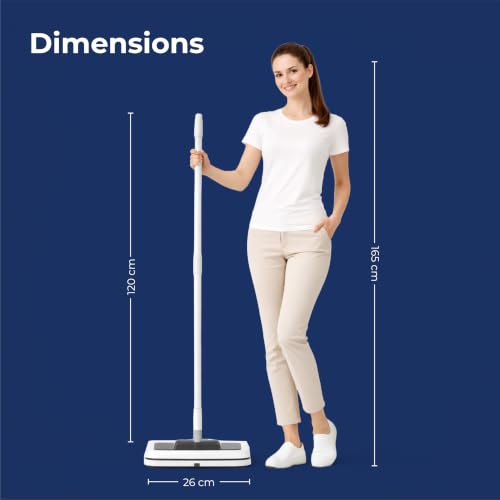 Image of Lifelong Multipurpose Manual Floor Sweeper with Rotating Brush Rollers | Ideal for Wooden Floors, Tiles, Marble, Carpets & Rugs | Quick Cleaning of Dust, Hair, Pet Hair & Crumbs