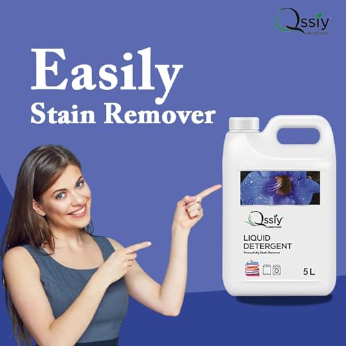 Image of Qssiy Liquid Laundry Detergent, Concentrated Stain Remover, Gentle Fresh, 10L, for Hand & Machine Wash, Front /Top Load, HE Compatible