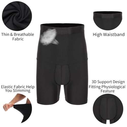 HUIQINGLI Men Girdle Tummy Control Shorts Compression Underwear High Waist Trainer Boxer Briefs Stomach Shapewear4