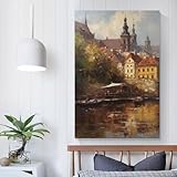 QBIREX Póster de Praga República Checa en lienzo, 60 x 90 cm
