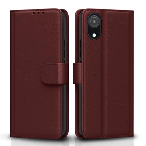 Image of Pikkme Samsung Galaxy A03 Core Flip Cover | PU Leather Finish | 360 Protection | Wallet & Stand | Strong Magnetic Flip Case for Samsung Galaxy A03 Core (Brown)