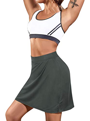 NIMIN Golf Skirts for Women Lightweight High Waist Active Performance Running Tennis Skirts Active Skorts Dark Grey Small - Thumbnail 2