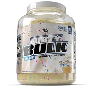 MAN Sports – Dirty Bulk: Vanilla Ice Cream High Protein Weight Gainer Powder with 52g of Protein