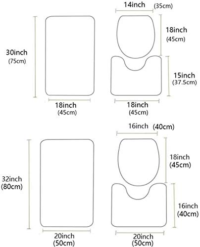 HNYF badematten Set Wolf 3D Drucken badezimmermatte rutschfest badezimmerteppich Set 3 teilig für Küche Dusche und… – Bild 7