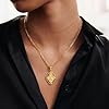 KissYan Initial Necklaces for Women, 14K Gold Plated A-Z Letter Necklace Adjustable Figaro Chain Personalized Jewelry Gift(J) #3